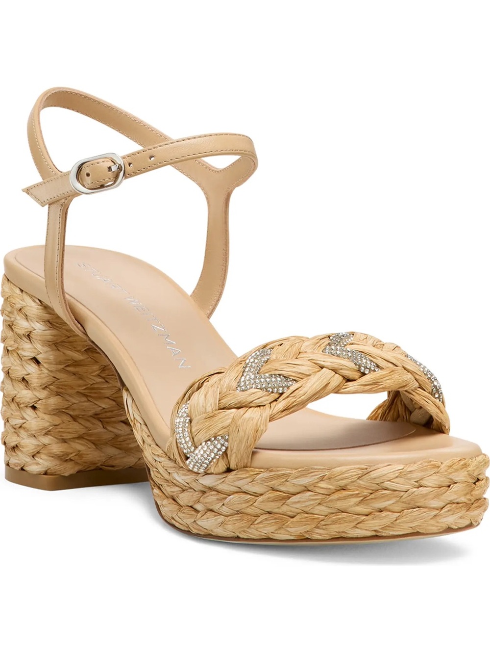 NEW STUART WEITZMAN RAFFIA PLATFORM SANDALS